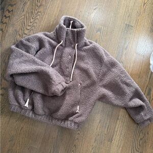 Cozy Brown Sherpa Pullover